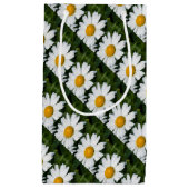 foto, een margriet, groene achtergrond klein cadeauzakje (Voorkant)