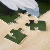 foto, een margriet, groene achtergrond legpuzzel (Zijkant)