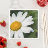 foto, een margriet, groene achtergrond servetten (Insitu)