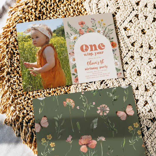 Foto Een Wild Jaar Verjaardag Uitnodiging