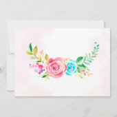 Foto eenhoorn en prinses verjaardagsuitnodiging kaart (Achterkant)