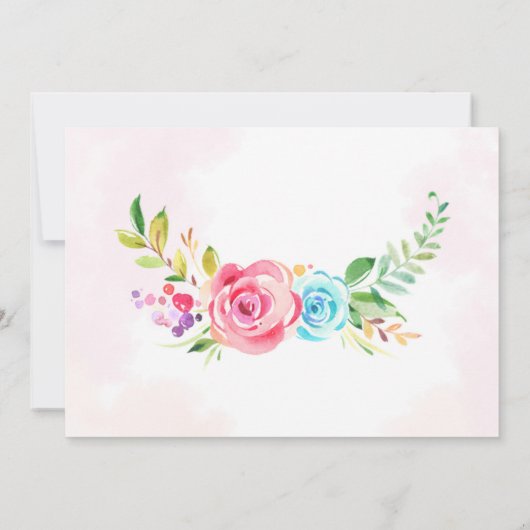 Foto eenhoorn en prinses verjaardagsuitnodiging kaart (Achterkant)