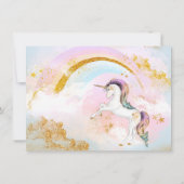 Foto Eenhoorn Verjaardagsfeestje Uitnodigingen (Achterkant)