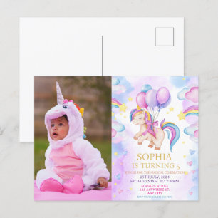 Foto Eenhoring Regenboog Verjaardag  Briefkaart