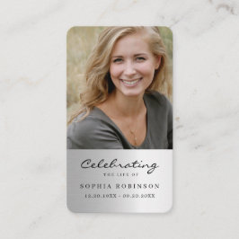 Foto Eenvoudig Begrafenisgebed Faux Silver Kaart Visitekaartje