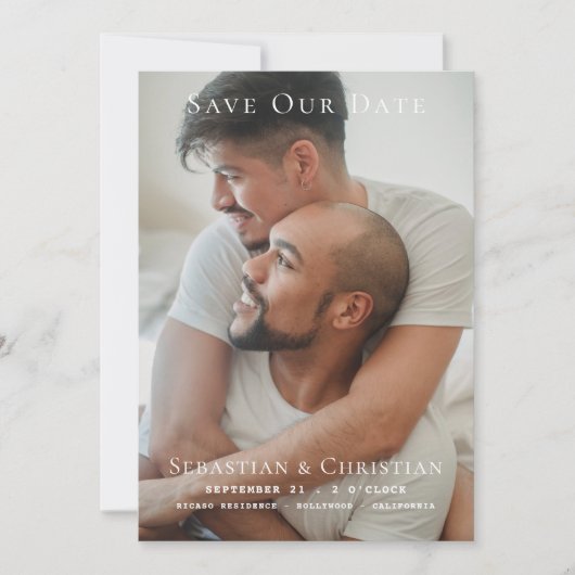 Foto Eenvoudig De datum van de bruiloft opslaan (Voorkant)