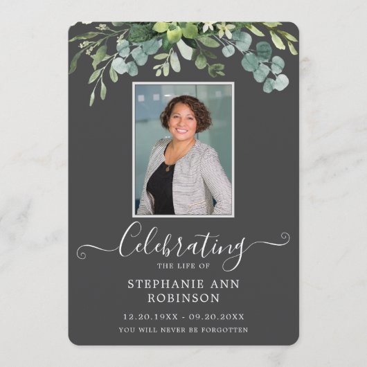 Foto Eenvoudig Elegant Orde van Service Grijs Prog Programmakaart (Voorkant)