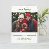 Foto eenvoudig Lijst - Minimale kerstakergroen Feestdagenkaart (Staand voorkant)