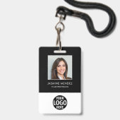 Foto Eenvoudig Logo Werknemer QR-code Barcode ID Badge (Voorzijde met lanyard)