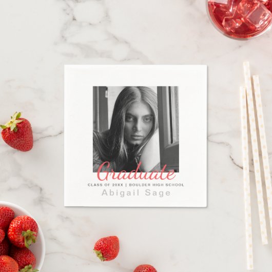 Foto eenvoudig modern, minimalistisch Afstuderen Servet (Insitu)