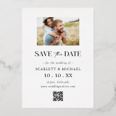 Foto eenvoudig opslaan Datum Folie Uitnodiging (Achterkant)