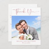 Foto Eenvoudig Roze Modern Dank u kaart (Voorkant / Achterkant)