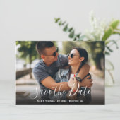 Foto Eenvoudig Save the Date Elegant Script Kaart (Staand voorkant)
