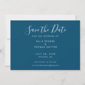 Foto Eenvoudig Save the Date Elegant Script Kaart (Achterkant)