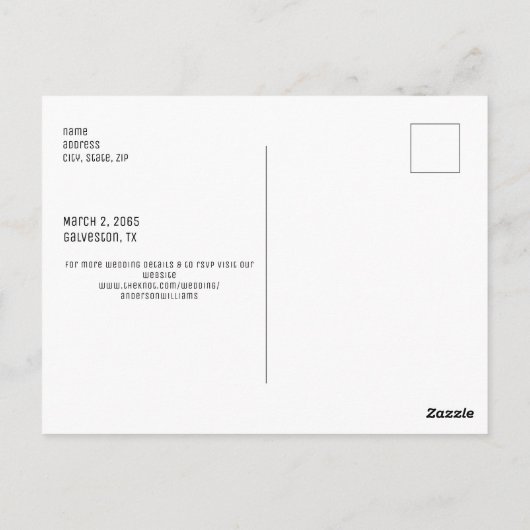 Foto Eenvoudig sparen de datumaankondiging Briefkaart (Achterkant)