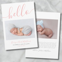 Foto Eenvoudige Aankondiging Geboorte Baby Meisje