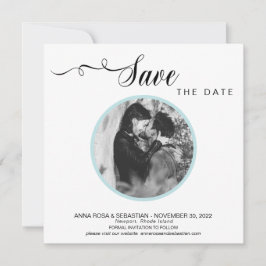 *~* FOTO Eenvoudige Aqua Blue bruiloft Bewaar de d Save The Date