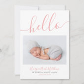 Foto Eenvoudige Baby Meisje Geboorteaankondiging Aankondiging (Voorkant)