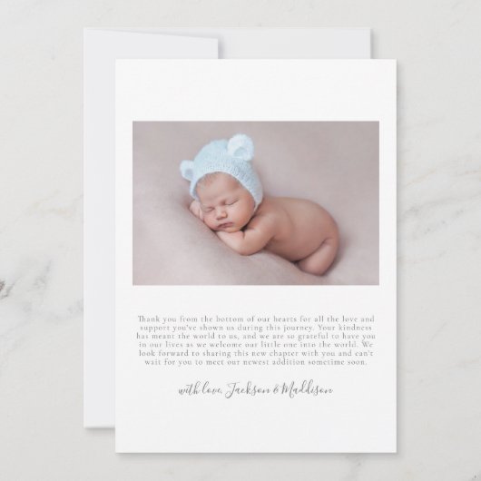 Foto Eenvoudige Baby Meisje Geboorteaankondiging Aankondiging (Achterkant)