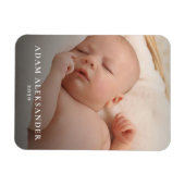 Foto Eenvoudige Baby Pasgeboren Tekst Aangepaste H Magneet (Horizontaal)