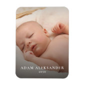 Foto Eenvoudige Baby Pasgeboren Tekst Aangepaste H Magneet (Verticaal)