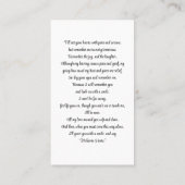 Foto Eenvoudige Begrafenis Sympathie Memorial Pray Visitekaartje (Achterkant)