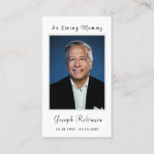 Foto Eenvoudige Begrafenis Sympathie Memorial Pray Visitekaartje (Voorkant)