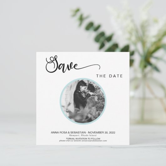 *~* FOTO Eenvoudige Boho bruiloft Bewaar de datum Save The Date (Staand voorkant)