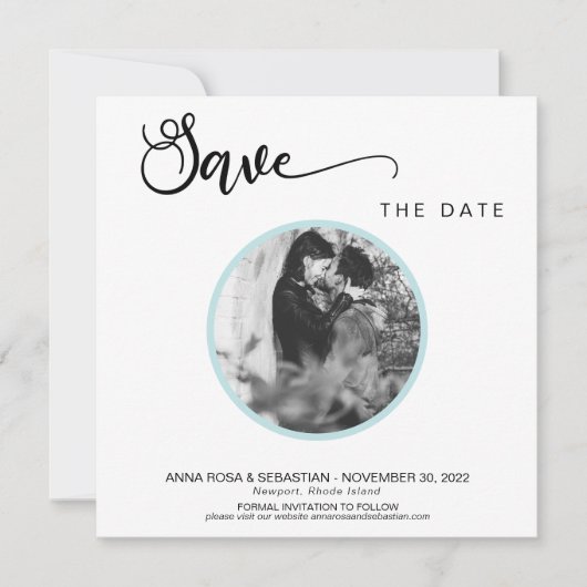 *~* FOTO Eenvoudige Boho bruiloft Bewaar de datum Save The Date (Voorkant)