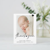 Foto Eenvoudige Dank Geboorteaankondiging Briefkaa Feestdagenkaart (Staand voorkant)