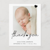 Foto Eenvoudige Dank Geboorteaankondiging Briefkaa Feestdagenkaart (Voorkant)