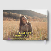 Foto Eenvoudige Elegante Bruidsjurk Groen Gastenboek (Achterkant)