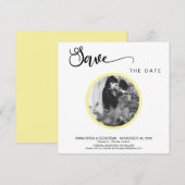 *~* FOTO Eenvoudige gele Boho bruiloft Bewaar de d Save The Date (Voorkant / Achterkant)