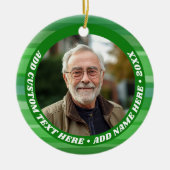 Foto - Eenvoudige groene Abstracte rand - dikke te Keramisch Ornament (Voorkant)