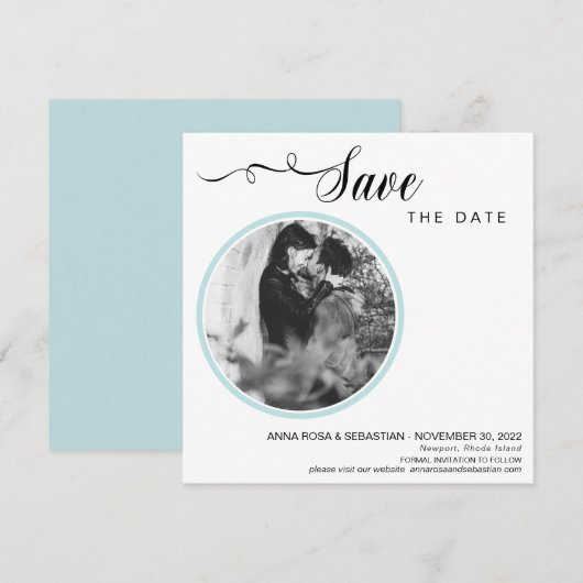 *~* FOTO EENVOUDIGE MINIMALE BRUILOFT SAVE THE DAT DATE (Voorkant / Achterkant)