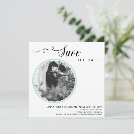 *~* FOTO EENVOUDIGE MINIMALE BRUILOFT SAVE THE DAT SAVE THE DATE (Staand voorkant)