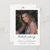 Foto: Eenvoudige moderne begrafenisherdenkingskaar (Voorkant / Achterkant)