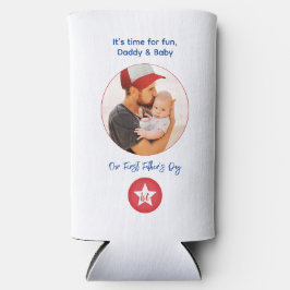 Foto Eenvoudige Moderne Typografie Eerste Vaderdag Seltzer Blikjeskoeler