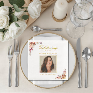 Foto Eenvoudige Rouwbloemen Herdenking Servet