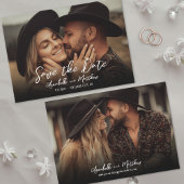 Foto eenvoudige rustieke script Boho bruiloft Save The Date