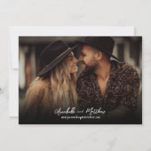 Foto Eenvoudige Rustieke Script Boho Trouwdag Save The Date (Achterkant)