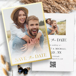 Foto Eenvoudige Save The Date Folie Uitnodiging