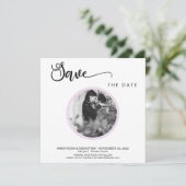 *~* FOTO Eenvoudige Violet Boho bruiloft Bewaar de Save The Date (Staand voorkant)
