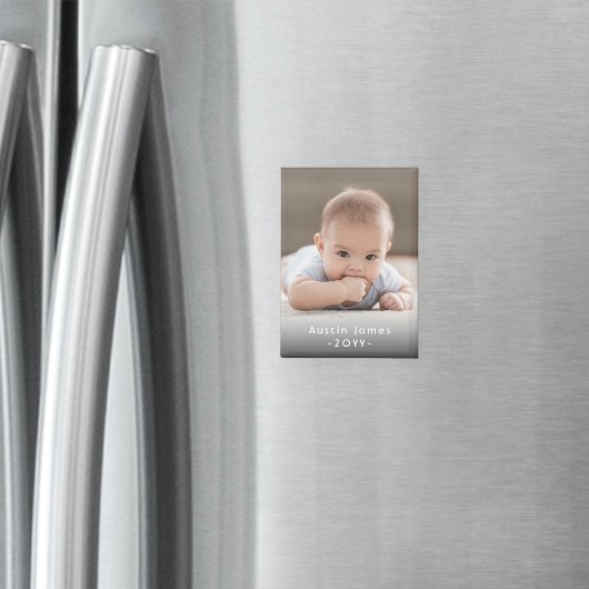 Foto & eenvoudige witte tekst Stijlvolle moderne s Magneet