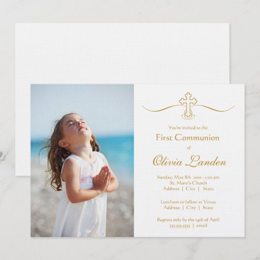 Foto eerste communiqué kaart (Voorkant / Achterkant)