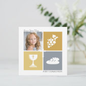 Foto eerste communiqué-uitnodiging kaart (Staand voorkant)