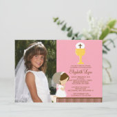 Foto eerste communiqué uitnodiging Praying Girl Pi (Staand voorkant)