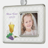 Foto eerste communiqué verzilverd omlijst ornament (Links)