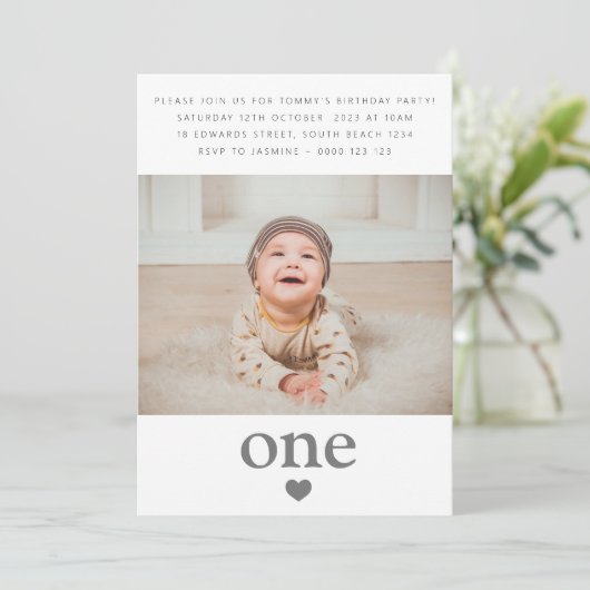 Foto eerste geboortedag van Heart One Kaart (Staand voorkant)