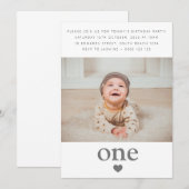 Foto eerste geboortedag van Heart One Kaart (Voorkant / Achterkant)